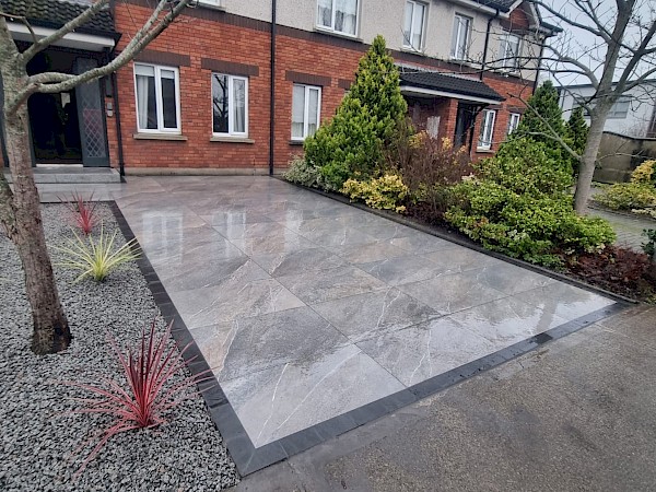Porcelain paving completed - After